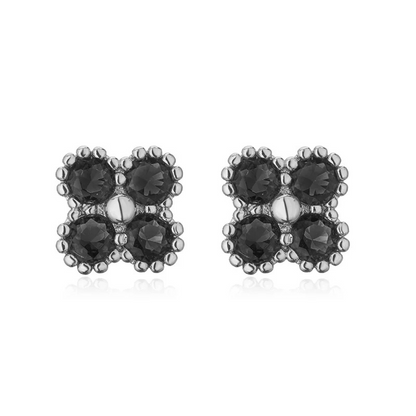 Boucles d'Oreilles Trèfle noir Adeline