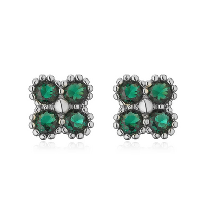 Boucles d'Oreilles Trèfle vert Adeline