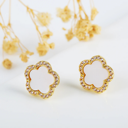Boucles d'Oreilles Trèfle zircons Lili
