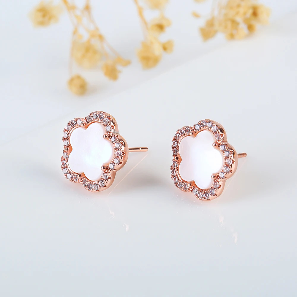 Boucles d'Oreilles Trèfle diamant Lili