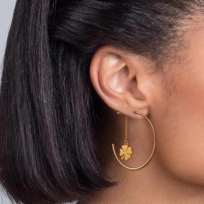 Boucles d'Oreilles Trèfle Créoles