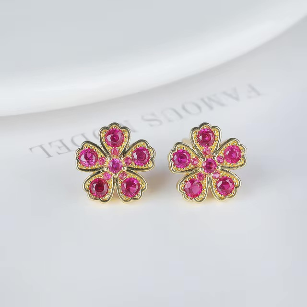 Boucles d'Oreilles Trèfle Zircons