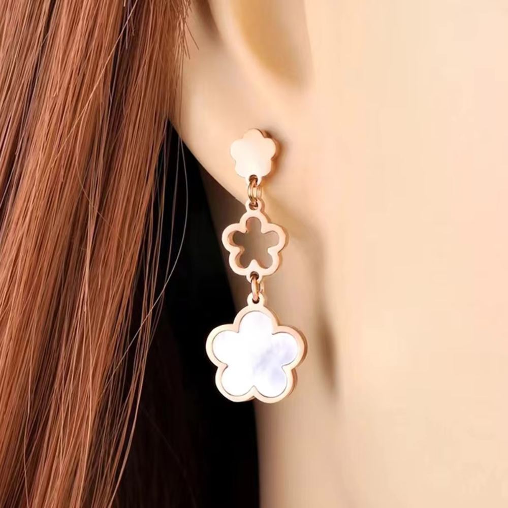 Boucles d'Oreilles Trèfle Nacre