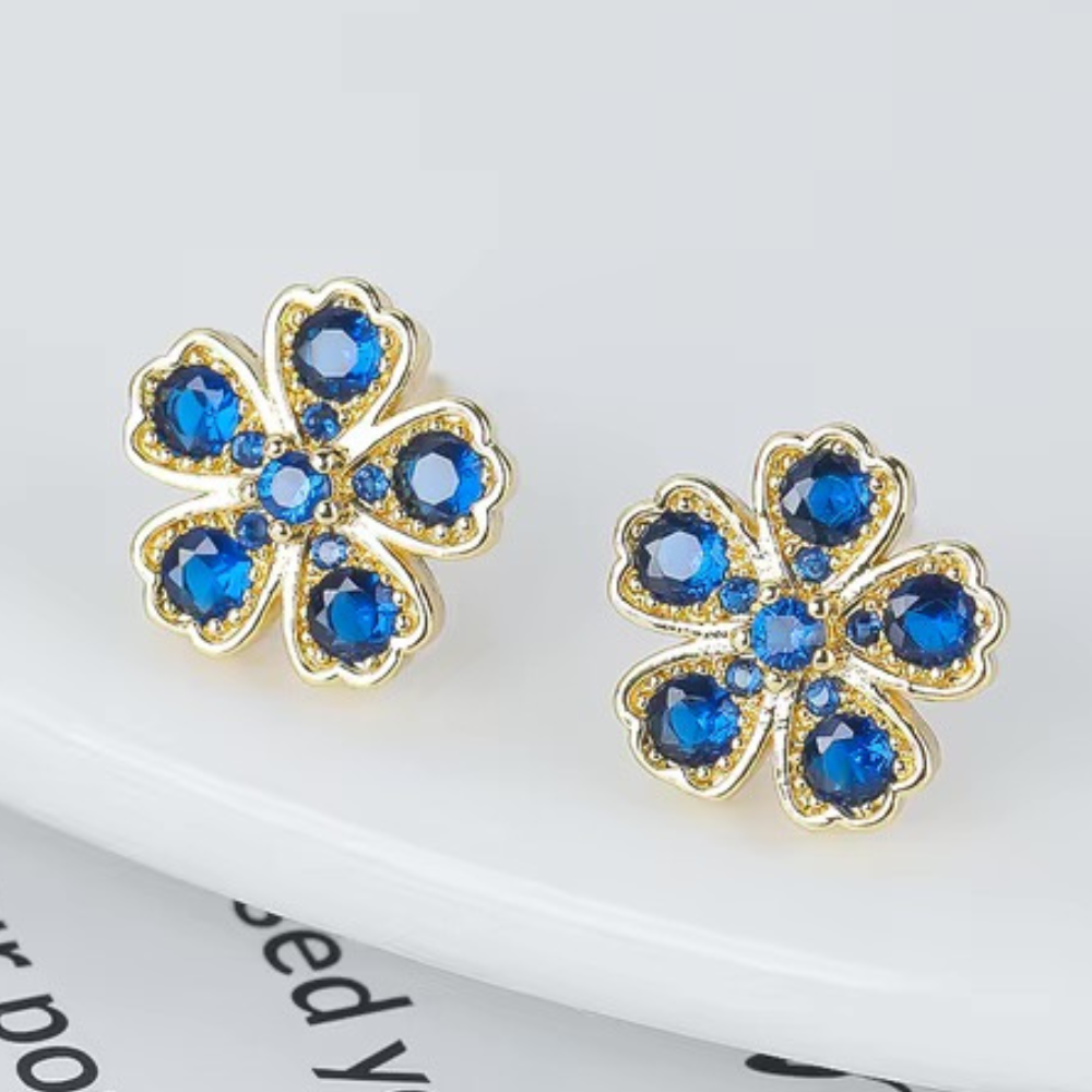 Boucles d'Oreilles Trèfle Zircons brillant