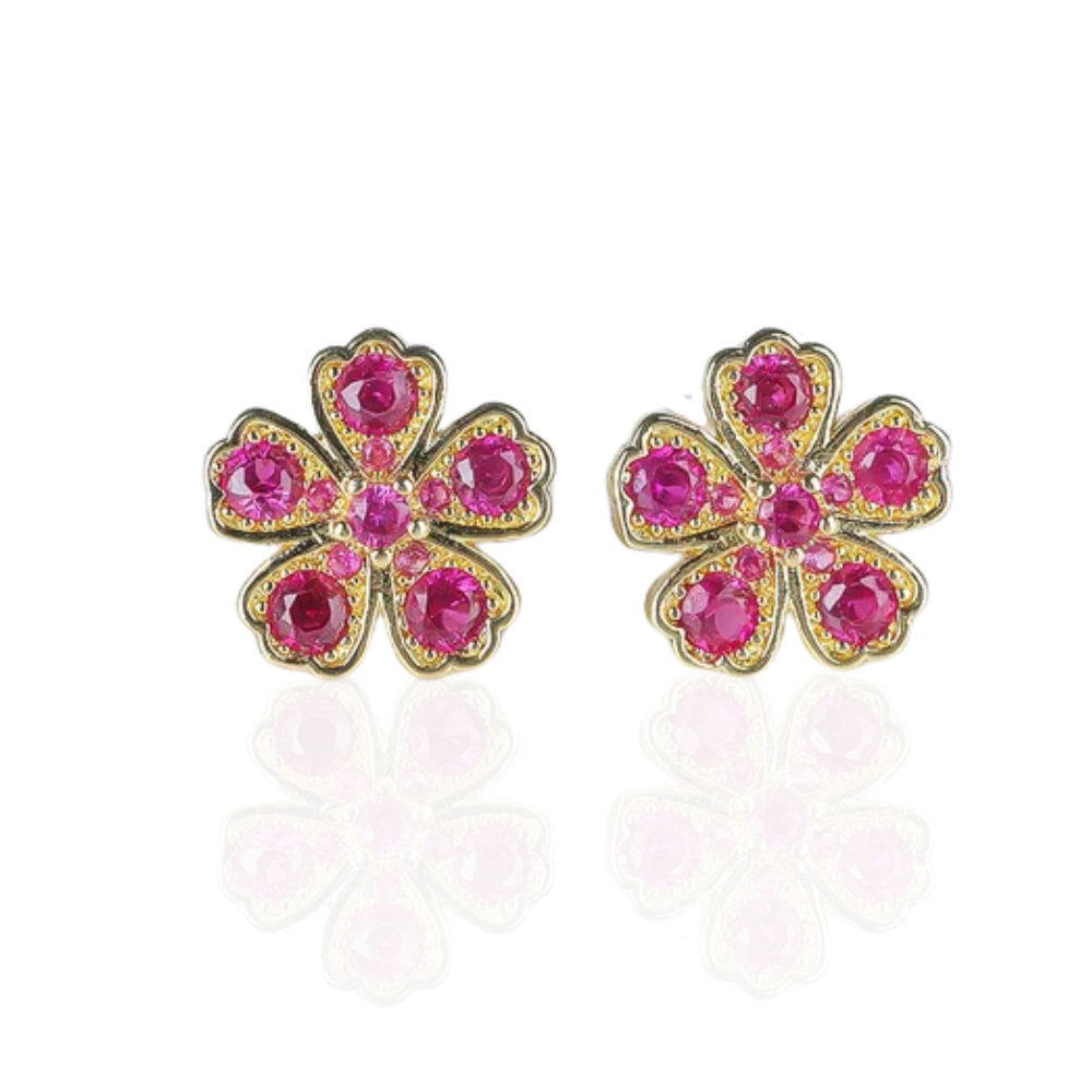 Boucles d'Oreilles Trèfle Zircons