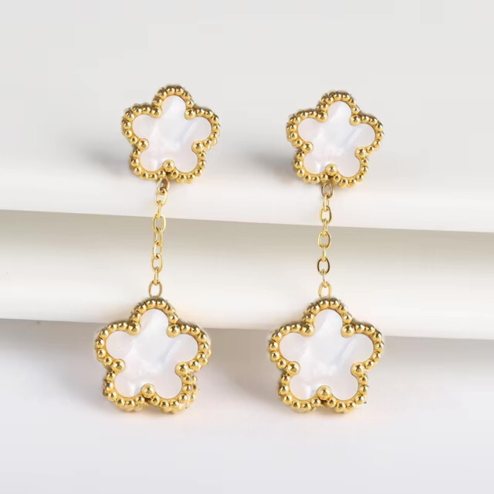 Boucles d'Oreilles pendentif Trèfle Luxe