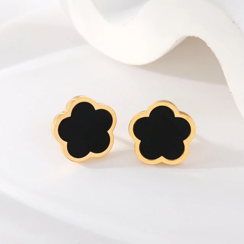 Boucles d'Oreilles forme de Trèfle Simple