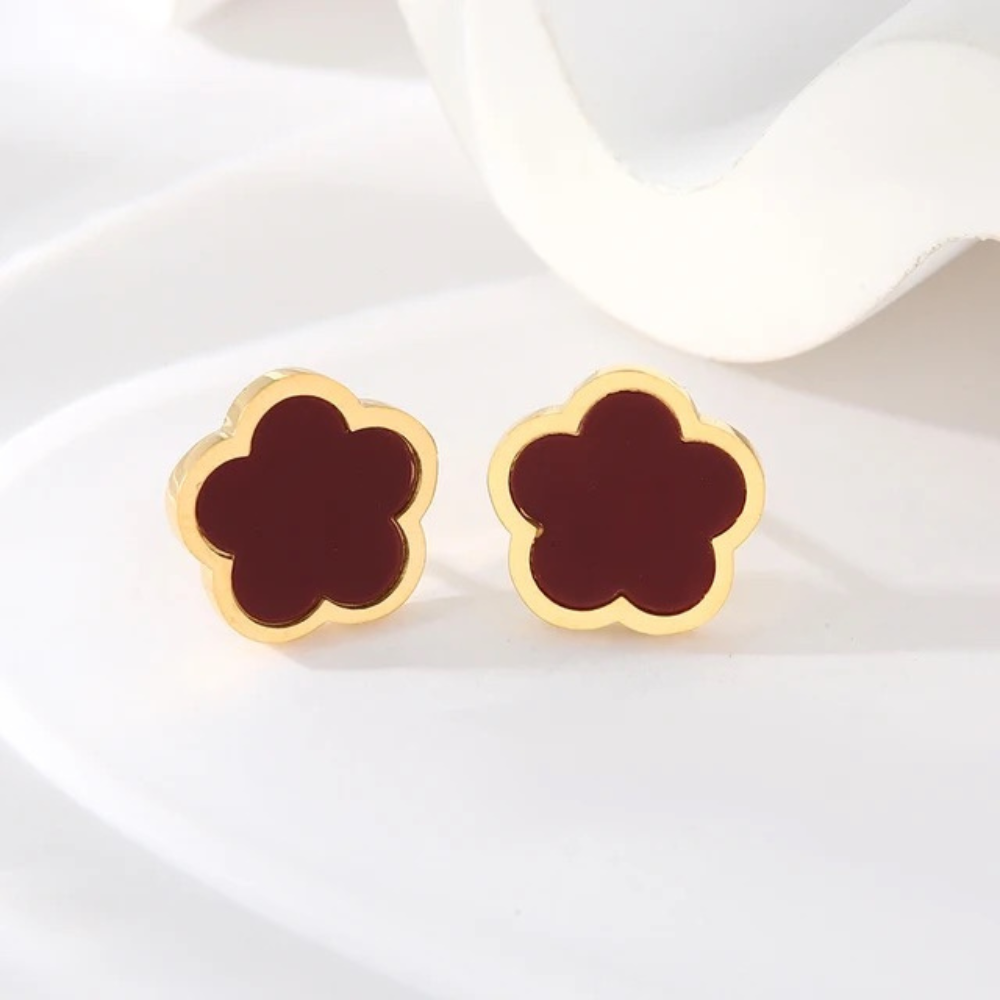 Boucles d'Oreilles forme de Trèfle Simple