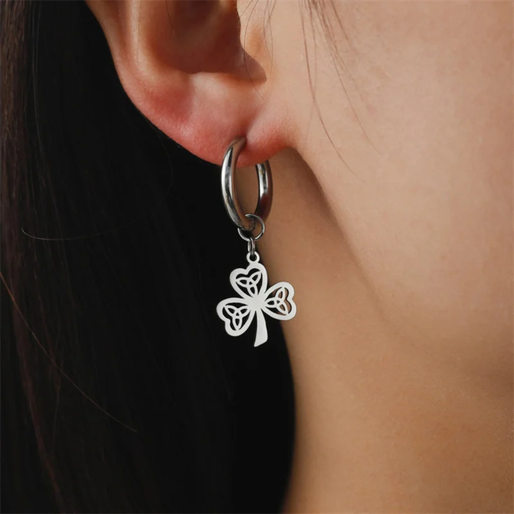 Boucles d'Oreilles Trèfle argent Ariane