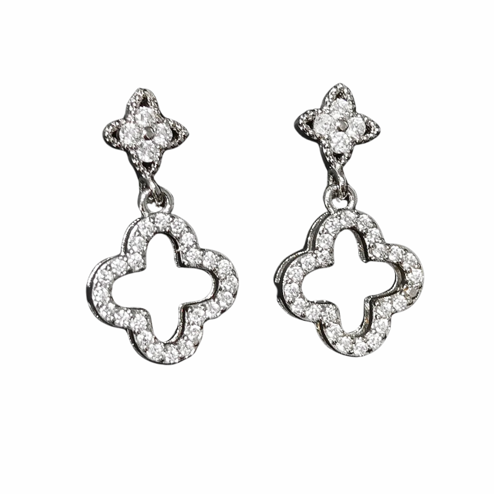 Boucles d'Oreilles Trèfle argent Nina