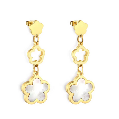 Boucles d'Oreilles Trèfle Nacre