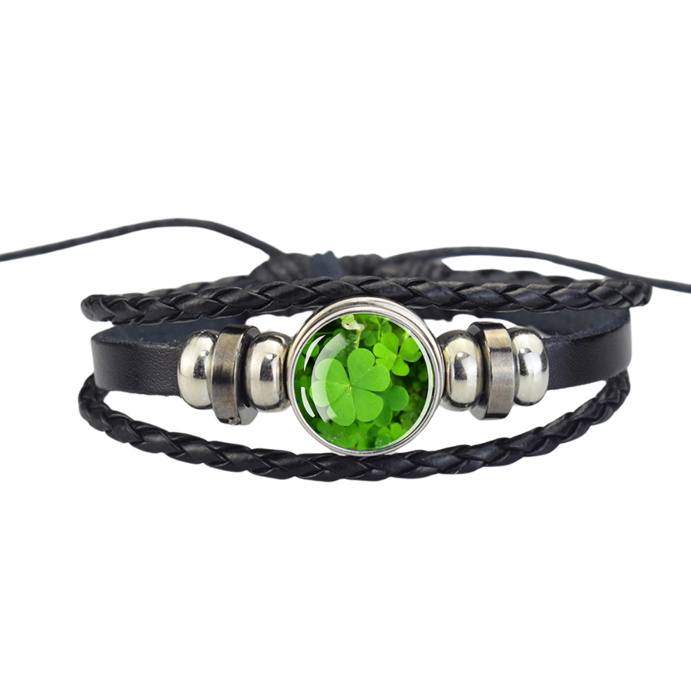 Bracelet Trèfle Noir Homme pas cher