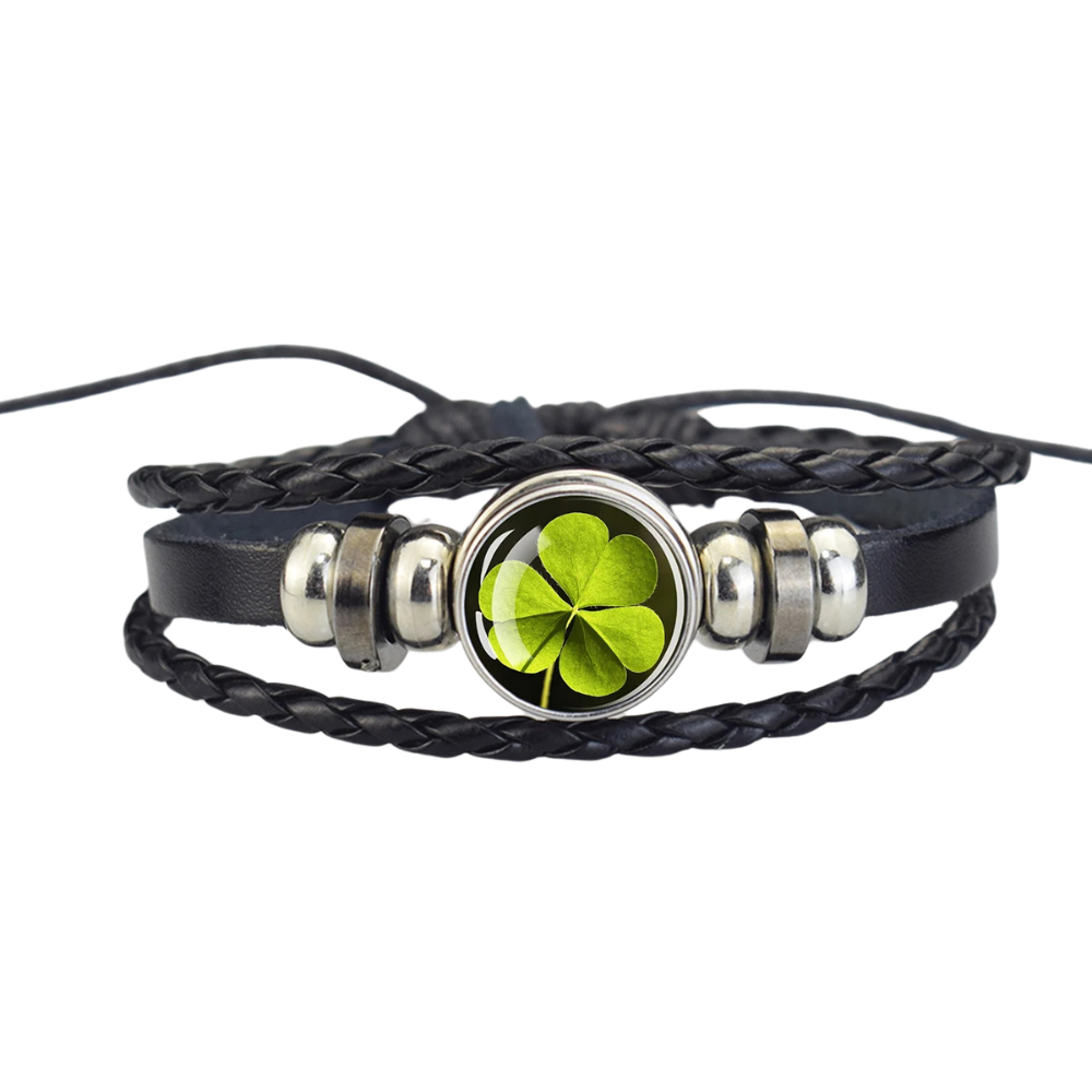 Bracelet Trèfle Noir Homme