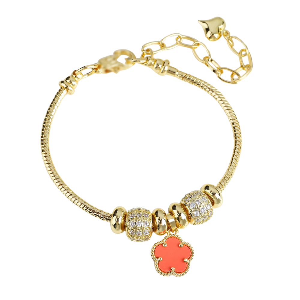 Bracelet Trèfle orange