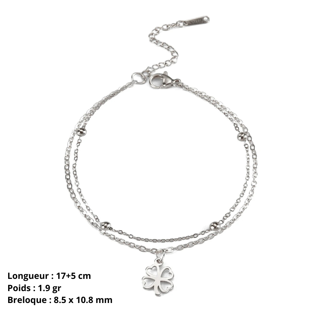 Bracelet Trèfle Coeur argent