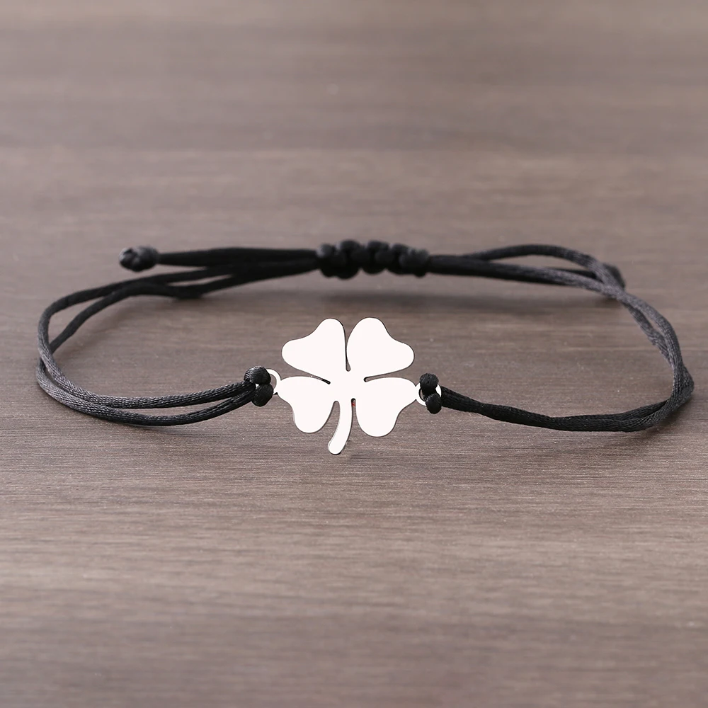 Bracelet Trèfle Cordon noir