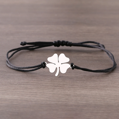 Bracelet Trèfle Cordon noir