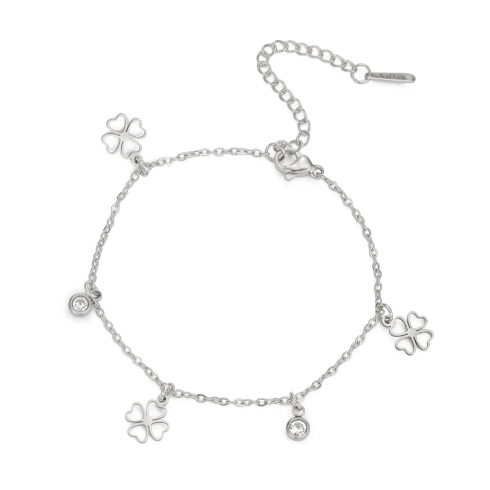 Bracelet Trèfle Diamant argent