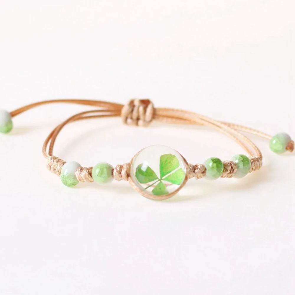 Bracelet Trèfle vert Cordon