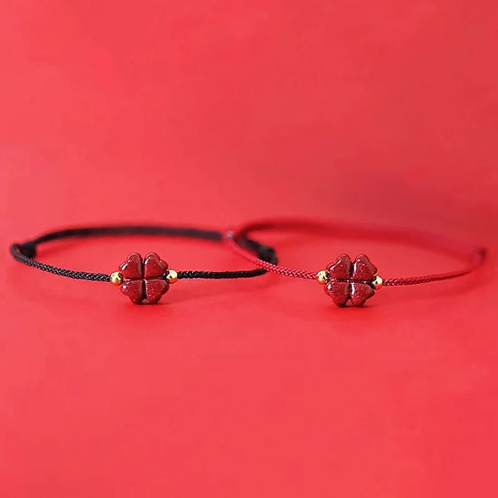 Bracelet Trèfle Rouge femme