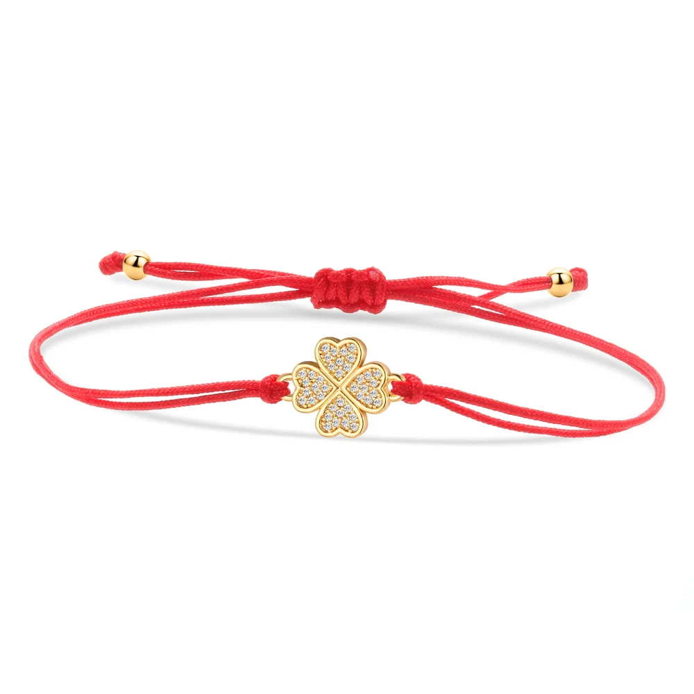 Bracelet Brésilien Trèfle rouge