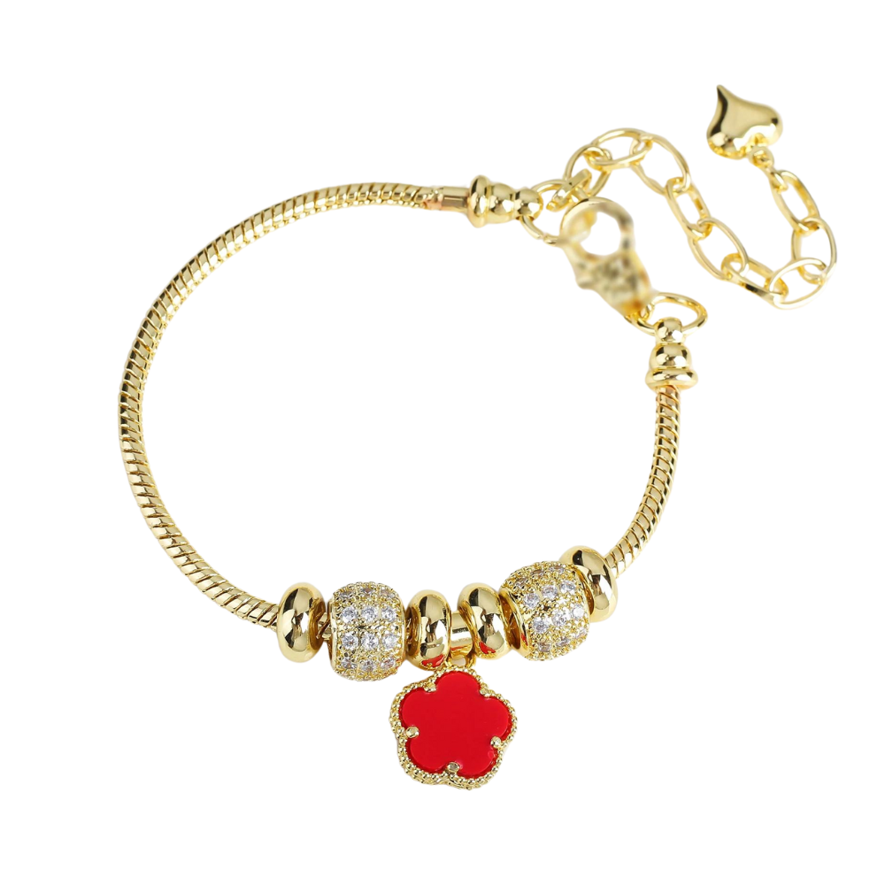 Bracelet Trèfle rouge