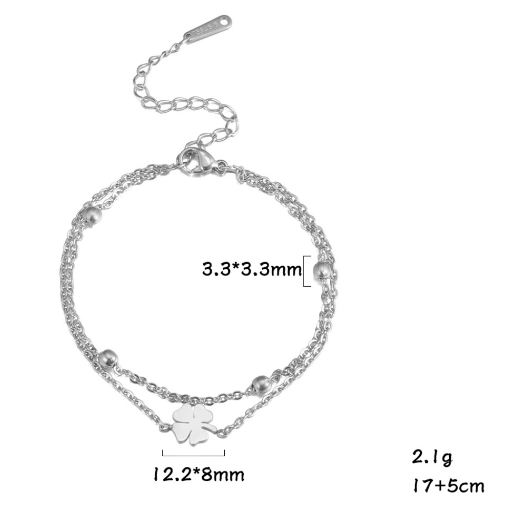 Bracelet Motif Trèfle acier