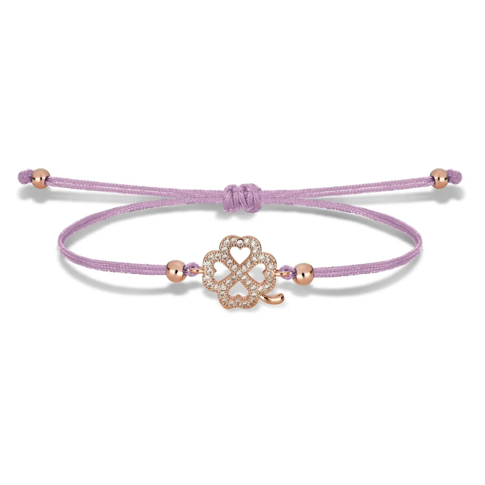 Bracelet avec un Trèfle rose