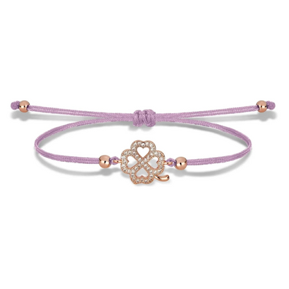 Bracelet avec un Trèfle rose