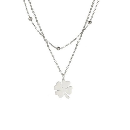 Collier Double Trèfle argent