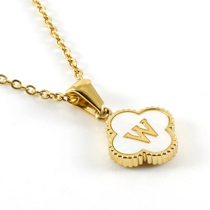 Collier Trèfle Initiale W