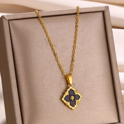 Collier pendentif Trèfle 4 Feuilles Luxe