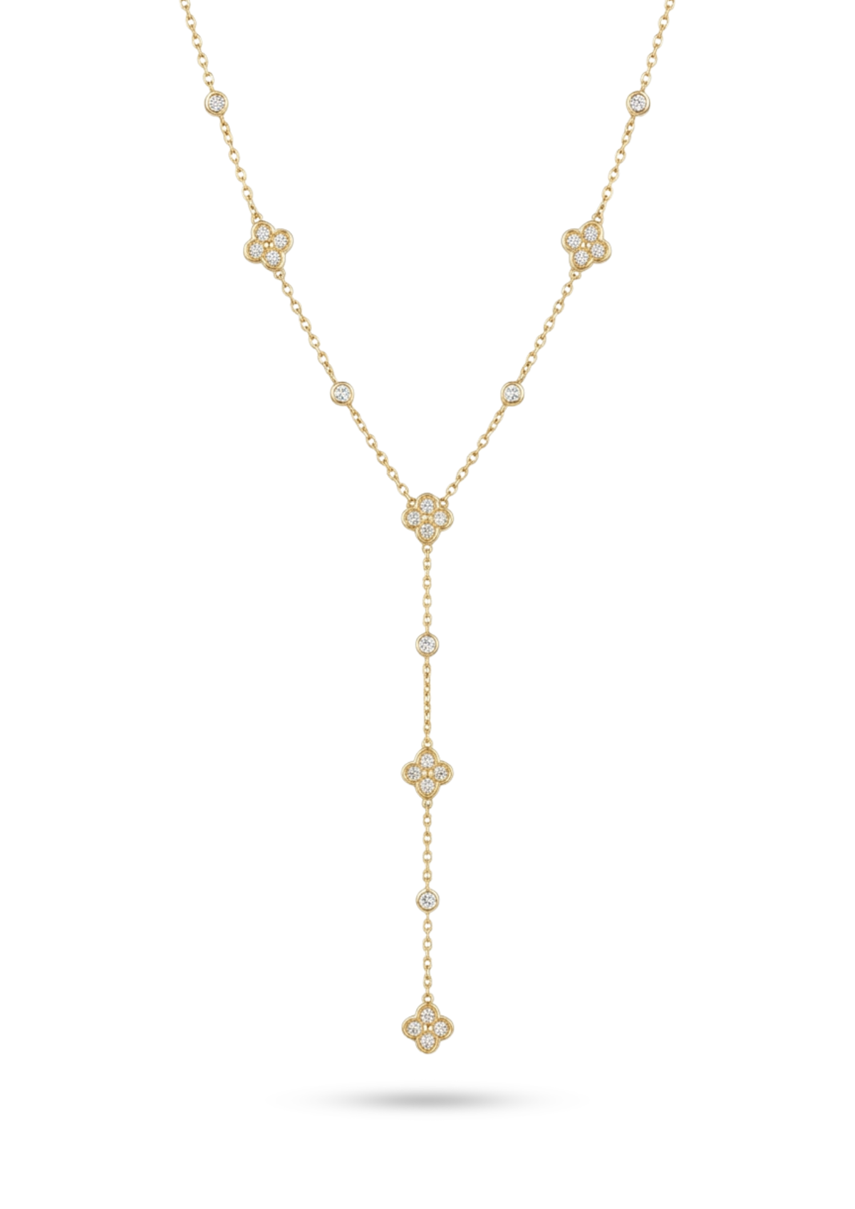 Collier Y Trèfles et Brillants or