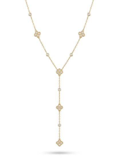 Collier Y Trèfles et Brillants or