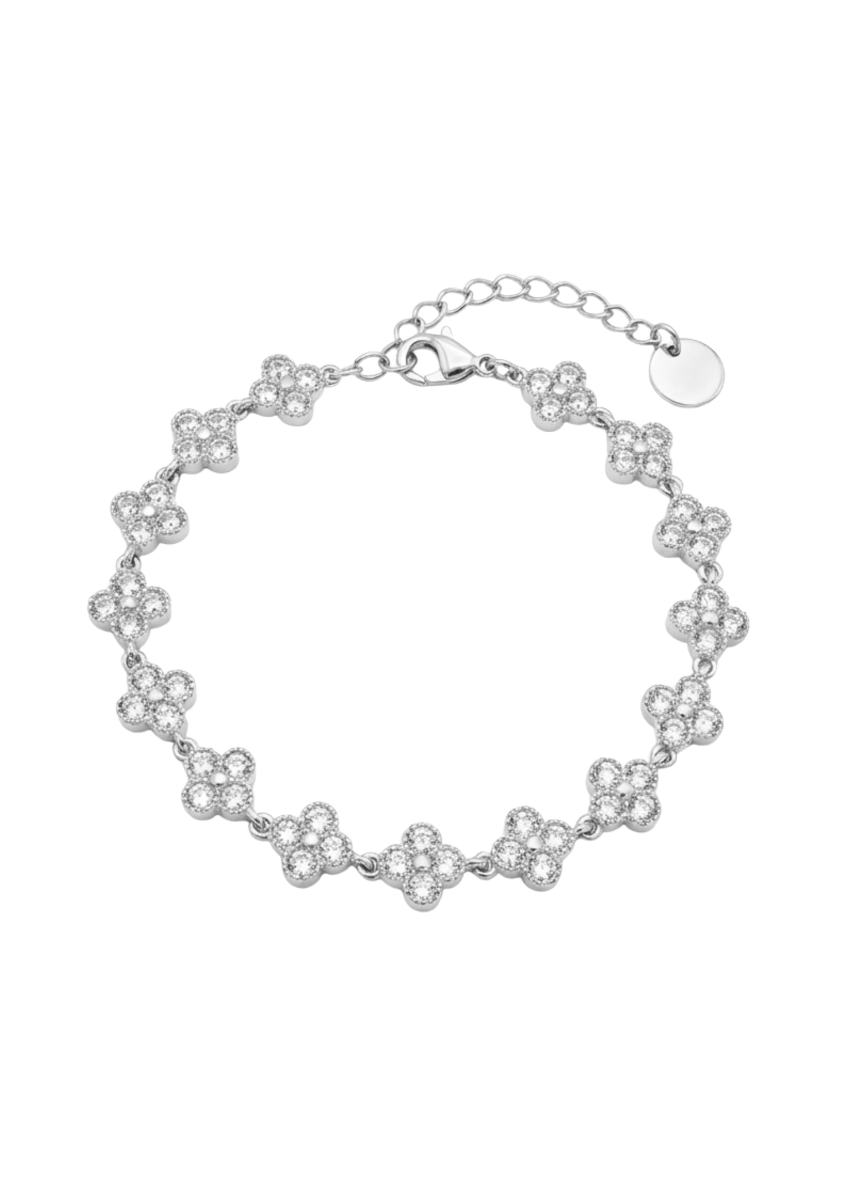 Bracelet Trèfle Strass argent