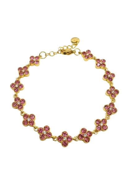 Bracelet Trèfle Strass rose