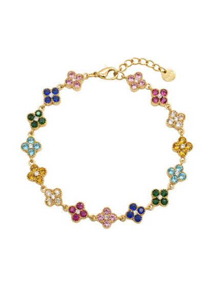 Bracelet Trèfle Strass couleur
