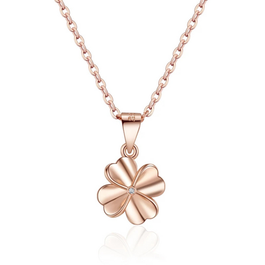 Collier Trèfle Coeurs Or Rose