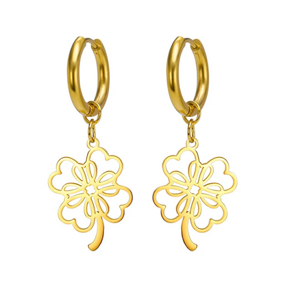 Boucle d'Oreille Créole Trèfle