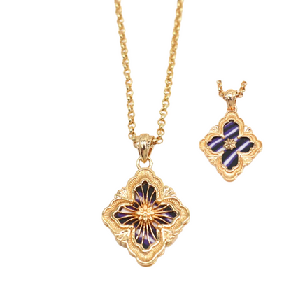 Collier Trèfle Réversible violet