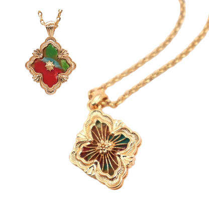 Collier Trèfle Réversible multicolore