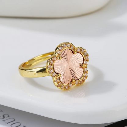 Bague Trèfle Or et Or Rose