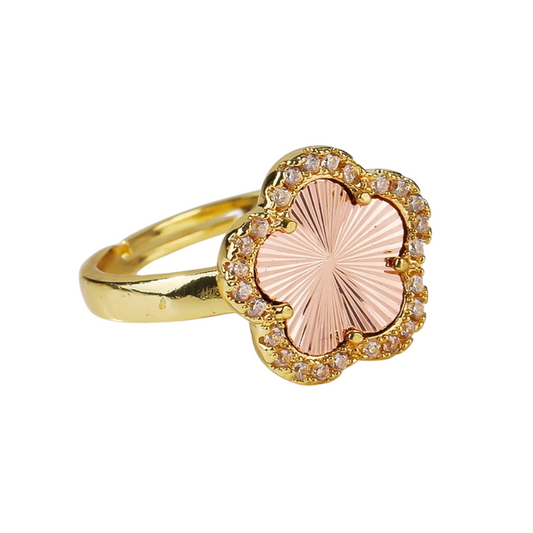 Bague Trèfle Or et Or Rose
