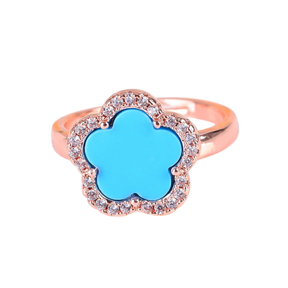 Bague Trèfle Rose et Bleue