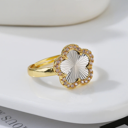 Bague Trèfle Or et Argentée
