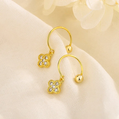 Boucles d'Oreilles Trèfle pendantes