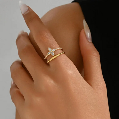 Bague Trèfle Design or