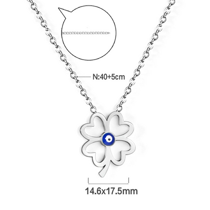 Collier Trèfle Oeil Bleu