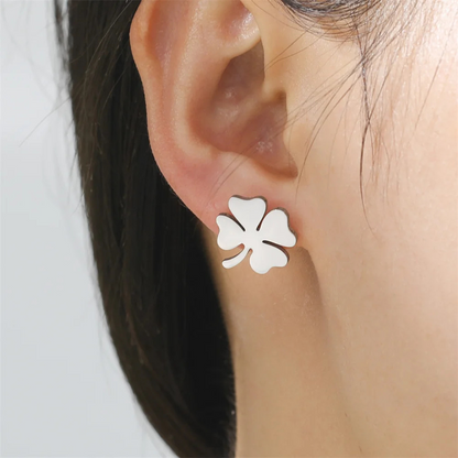 Boucles d'Oreilles Trèfle argent