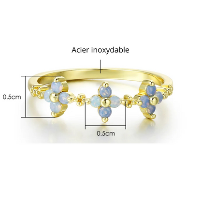 Bague Trèfle acier inox
